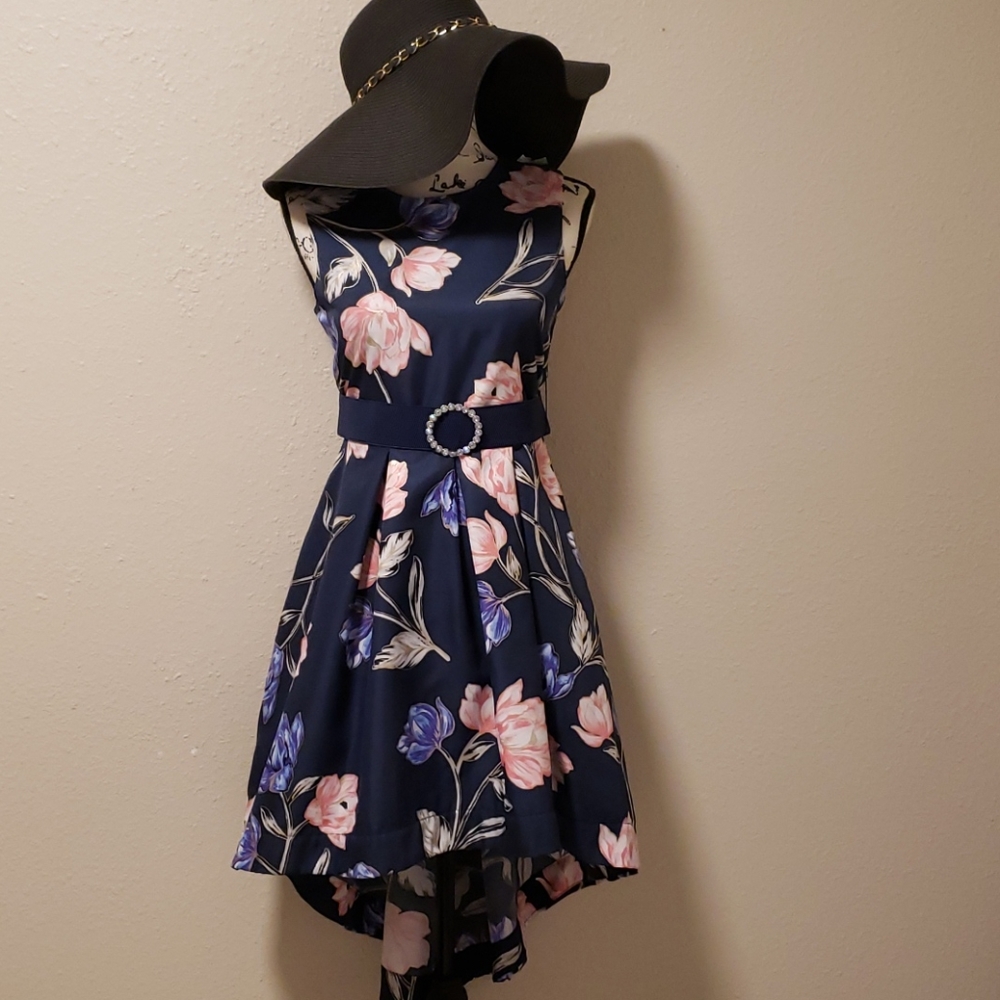 Blue floral dress